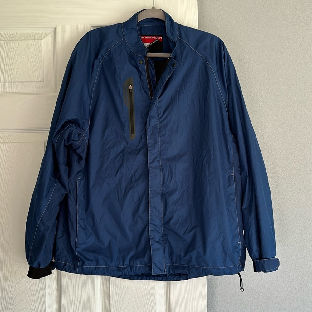 Men’s Jacket - Sun Mountain Monsoon - Navy Blue Large Lightweight Outerwear Coat